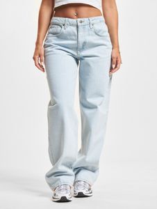 Elegantes jeans ajustados de mujer DEF con algodón, color azul.