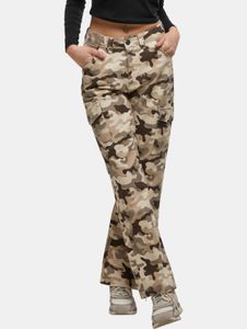 moderne DEF Damen Jeans Straight Fit mit Baumwolle Camouflage
