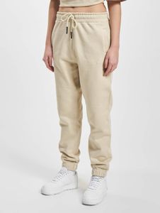 Pantalones modernos de mujer DEF con cordón ajustable, de algodón, color beige.