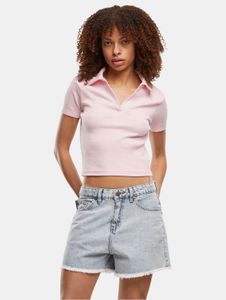 Cómoda camiseta de mujer DEF de algodón, color rosa.