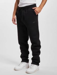 Pantalones versátiles DEF para hombre con cordón ajustable y bolsillos, de algodón, color negro.