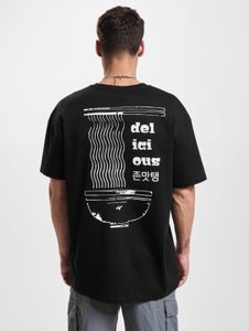 T-shirt casual da uomo DEF, oversize, 240 g/m², cotone, nera