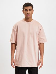 Camiseta de algodón oversize moderna para hombre de DEF, color rosa pálido.