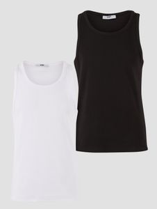 sporty DEF men's T-shirt with cotton, black/white