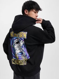 Comfortable Dangerous DNGRS men's hoodie, large hood, 460 g/m² cotton, black