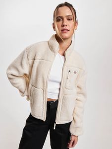 Chaqueta sencilla de mujer Dickies de algodón, color beige.