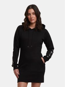 feminines Dangerous DNGRS Damen Kleid Kordelzug Kapuze 280 g/m² mit Baumwolle Schwarz