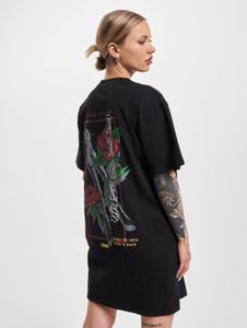 Feminine Dangerous DNGRS Women's Hooded Oversized Dress with Cotton, Black