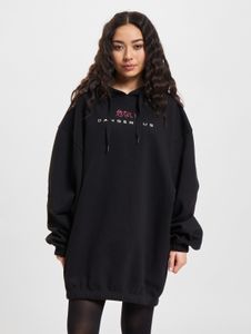 Fashionable Dangerous DNGRS women's hooded dress, oversized, made of cotton, black