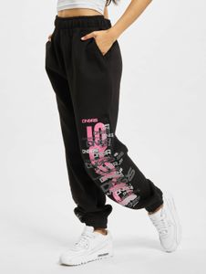 moderne Dangerous DNGRS Damen Hose Kordelzug Taschen mit Baumwolle Schwarz