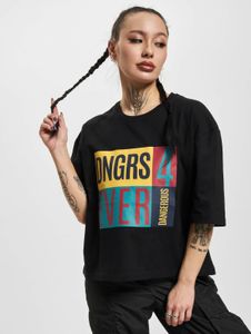 sporty Dangerous DNGRS women's T-shirt with cotton, black