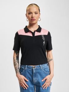 Polo elástico para mujer Versatile Dangerous DNGRS, 180 g/m², algodón, negro/rosa