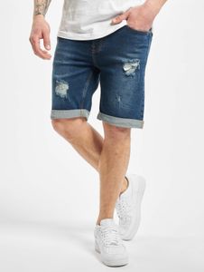 Pantalones cortos elásticos de mezclilla para hombre de la marca Comfortable Denim Project, con algodón, color azul.