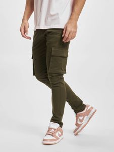 Jeans elasticizzati da uomo Modern Denim Project con tasche con cerniera, in cotone, colore verde.