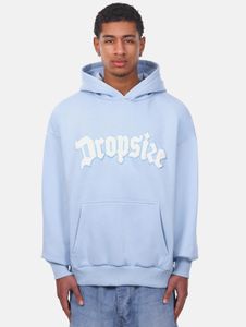 Sudadera informal de manga larga para hombre con puños y capucha acanalados, confeccionada en algodón, color azul claro.
