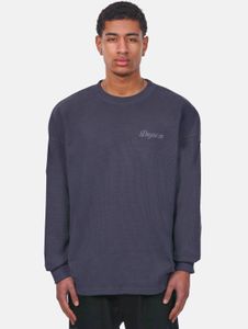 Sweat-shirt homme ample en coton gris, coupe oversize, poignets côtelés