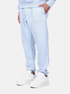 Stylish drop-size men's jeans, ribbed cuffs, oversize, cotton, light blue