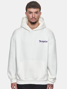 Sweat à capuche oversize confortable pour homme, en coton blanc.