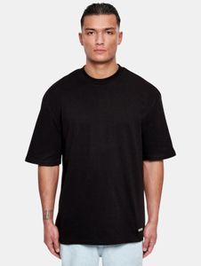T-shirt homme moderne à coupe ajustée, en coton noir