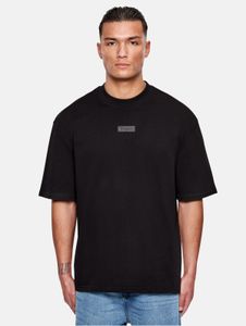 Casual drop-size men's T-shirt with cotton, black
