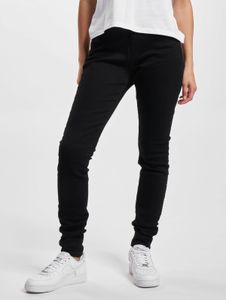 Cómodos pantalones vaqueros elásticos Tommy Jeans para mujer con bolsillos con cremallera, de algodón, color negro.