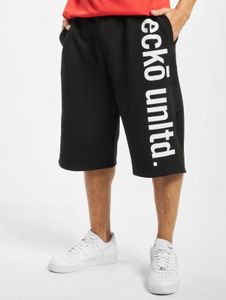Pantaloncini da uomo leggeri Ecko Unltd. con coulisse e tasche, 360 g/m² di cotone, neri.