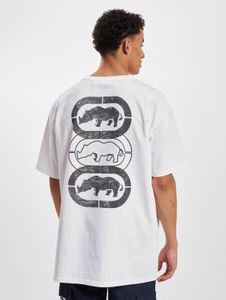 Camiseta deportiva para hombre de Ecko Unltd. con detalle de cadena, 240 g/m², algodón, blanca.