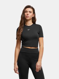 sporty NIKE women's T-shirt stretch slim fit black/white