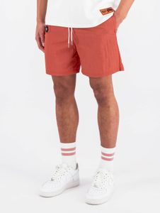 Lightweight Black Bananas men's shorts with drawstring and pockets, red