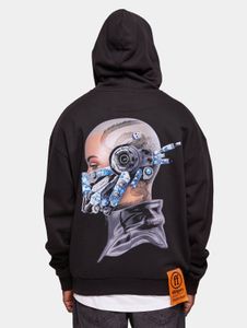 Comfortable Forgotten Faces men's hoodie with drawstring hood, 460 g/m² cotton, black