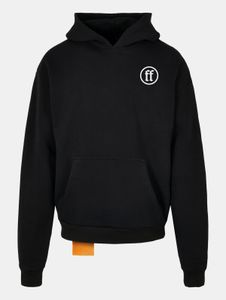 Felpa con cappuccio da uomo Modern Forgotten Faces con polsini e cappuccio a coste, cotone 460 g/m², nera