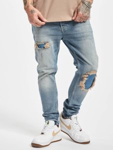 Jeans skinny elasticizzati da uomo 2Y Premium con cerniera, in cotone, blu.