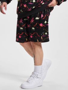 Summery Just Rhyse men's shorts with drawstring and pockets, cotton, black