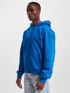 Sudadera con capucha informal para hombre Just Rhyse con bolsillos con cremallera, de algodón, color azul.