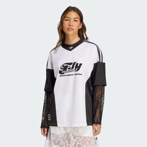 Comoda t-shirt da donna Adidas, bianca/nera