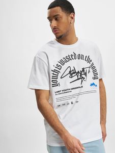 T-shirt da uomo Modern Lost Youth, oversize, 240 g/m², cotone, bianca