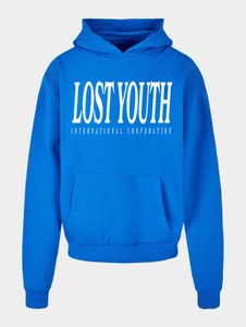 Sweat à capuche Lost Youth pour homme, coupe décontractée, grande capuche, coton 460 g/m², bleu