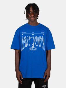 T-shirt homme Modern Lost Youth, coupe oversize, 240 g/m², coton, bleu