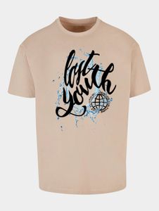 T-shirt casual da uomo Lost Youth, oversize, 240 g/m², cotone, beige