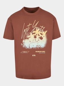T-shirt homme Sporty Lost Youth, coupe oversize, 240 g/m², coton, marron
