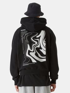 Sweat à capuche oversize Casual Lost Youth pour homme, 460 g/m², coton, noir