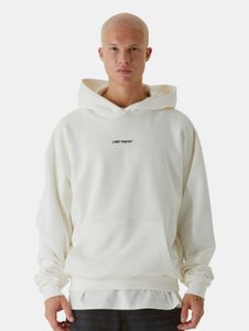 bequemer Lost Youth Herren Hoodie Taschen Slim Fit 460 g/m² mit Baumwolle Weiß