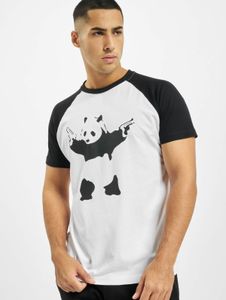 Camiseta moderna para hombre de Merchcode, 160 g/m², de algodón, color blanco/negro.