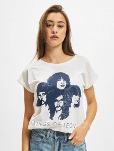 T-shirt casual da donna Merchcode, stampa leopardata, 180 g/m², cotone, bianca