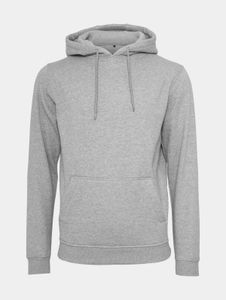 moderner Merchcode Herren Hoodie Kordelzug Rippstrick 250 g/m² mit Baumwolle Grau