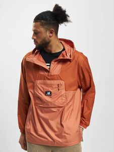 Stylish New Balance men's jacket with zippers and pockets, terracotta-orange