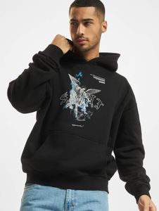 Sudadera con capucha suave para hombre de MJ GONZALES, capucha grande, algodón de 460 g/m², color negro.