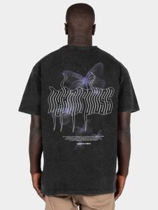 Camiseta deportiva para hombre MJ Gonzales, corte oversize, 240 g/m², algodón, color negro.