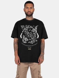 Camiseta deportiva para hombre MJ Gonzales, corte oversize, 240 g/m², algodón, color negro.