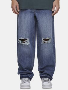 Vaqueros de hombre MJ Gonzales con estilo, con cremallera, corte oversize, de algodón, color azul.